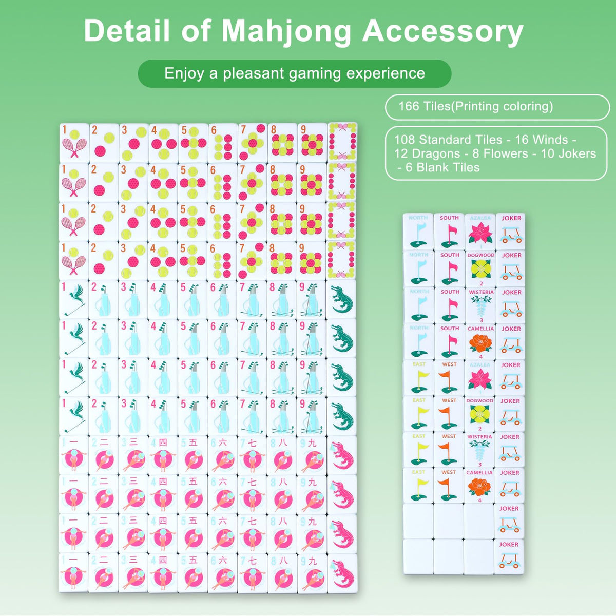 Simgoing 1.2 inch Mahjong tiles designed for comfortable handling