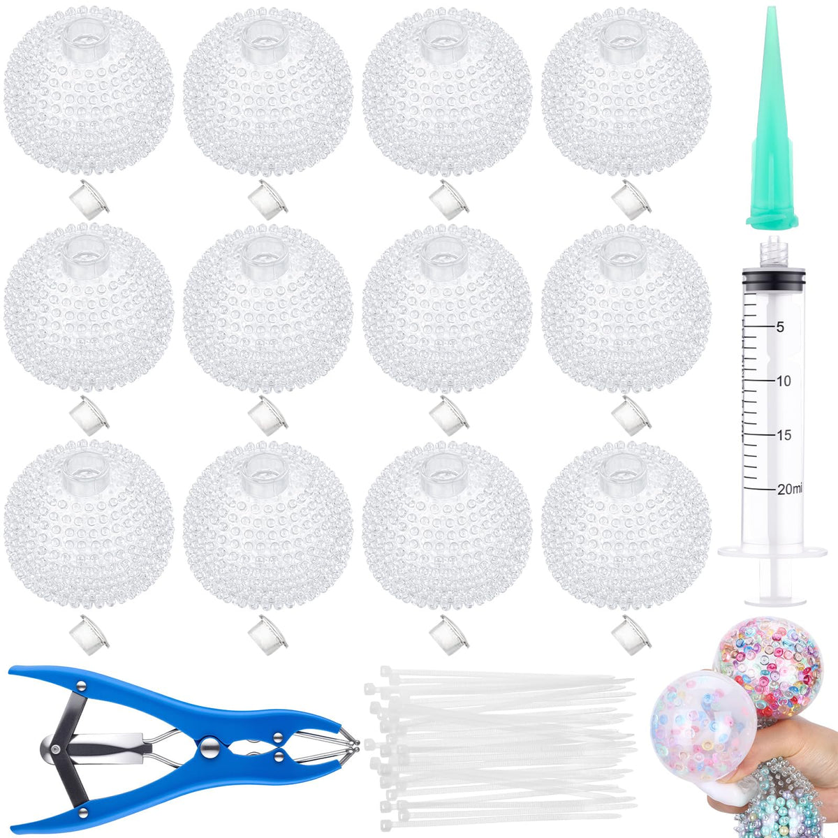 Simgoing 12 piece stress ball kit skins for customizable tactile relief