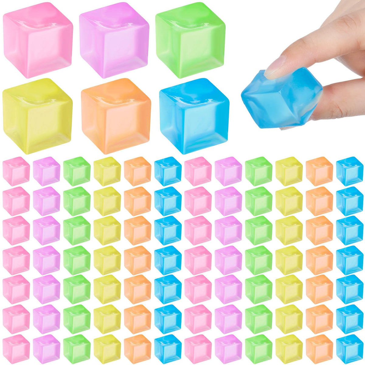 Simgoing 96-piece ice cube stress balls set for portable sensory relief.