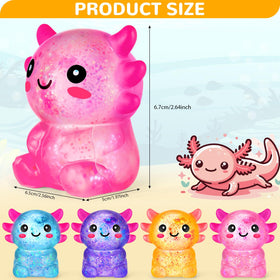 Multicolor axolotl close-up highlights tactile appeal for fidgeting.