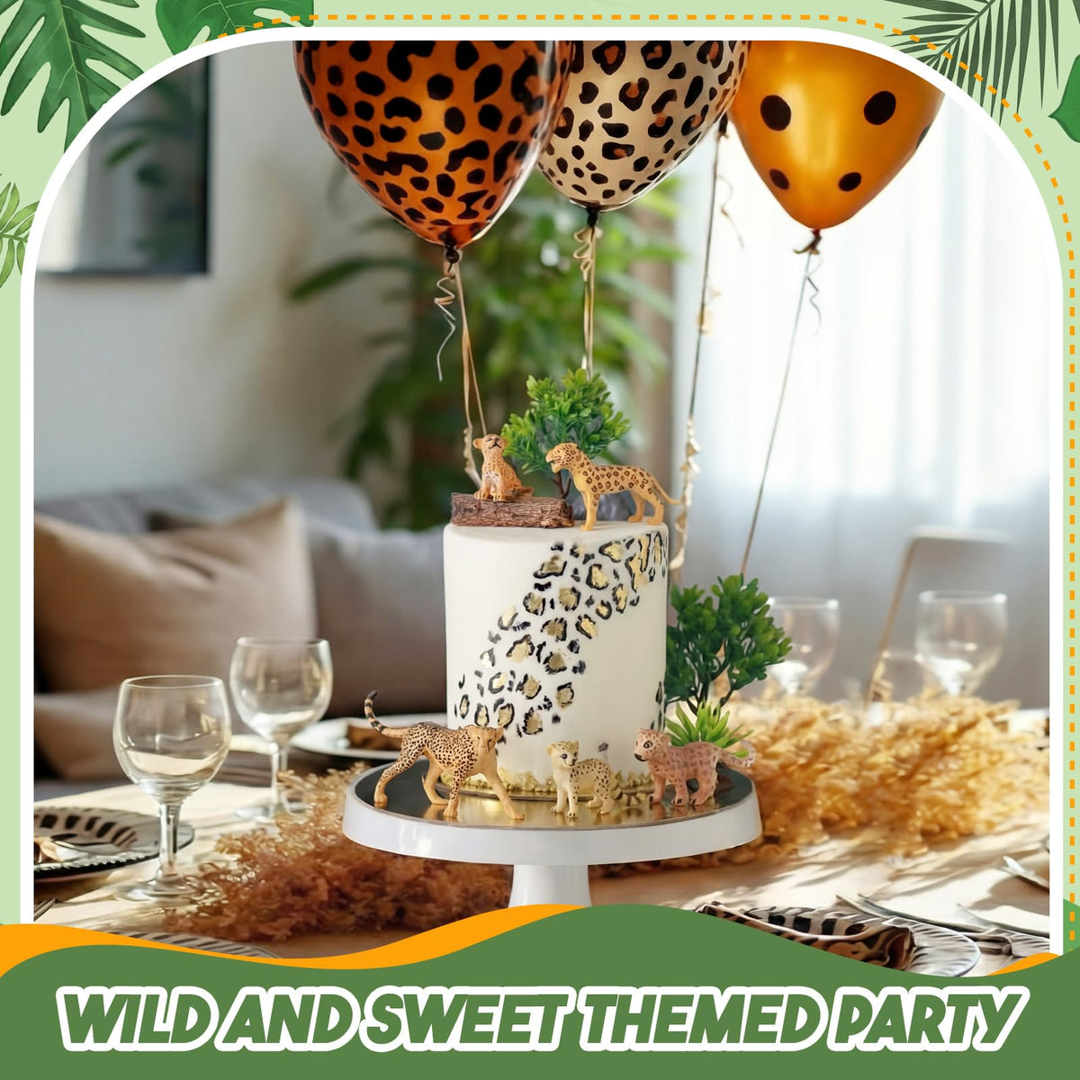 Simgoing cheetah cub topper adds cute safari charm to cupcakes.