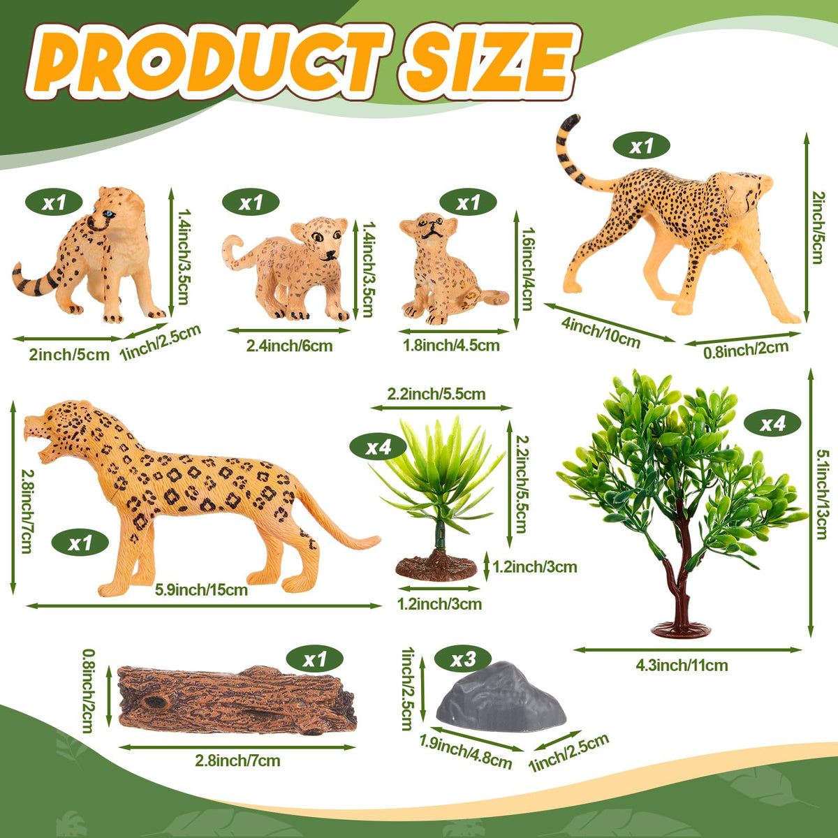 Simgoing X-101 cheetah topper highlights dynamic pose for dramatic cake decorating.