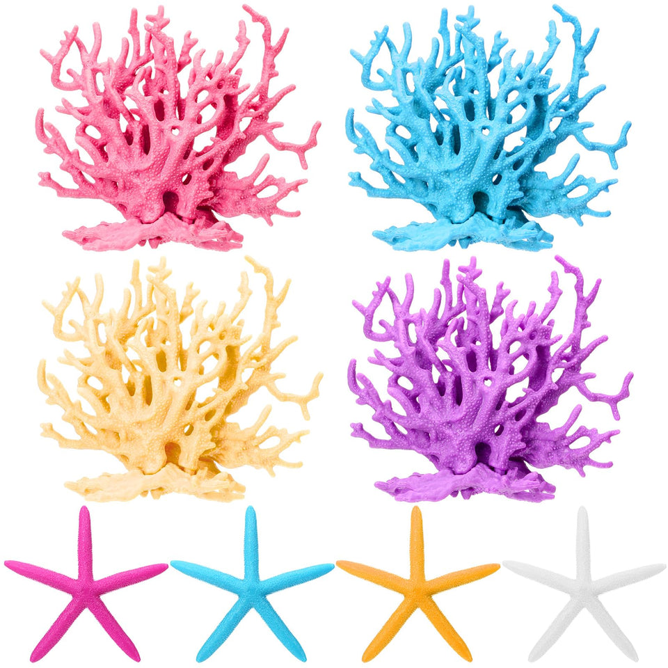 Simgoing coral reef decor piece adds vibrant color for mermaid-themed parties.