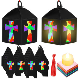 Simgoing cross craft lanterns 12-set for vibrant church window decor
