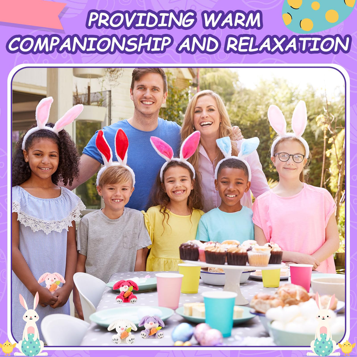 Simgoing six pack Easter bunny set, six colors for playful variety