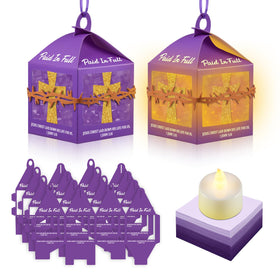 Simgoing Easter cross lantern 12-set packaging, ideal for church craft displays.