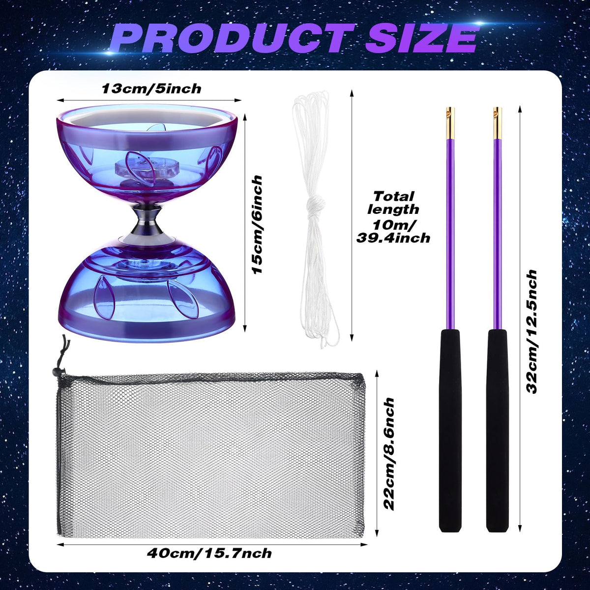 Simgoing foam-handle diabolo sticks offer comfortable grip for precise control.