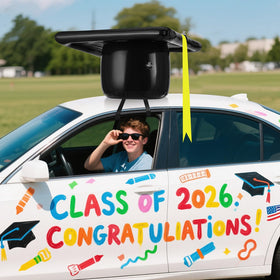 Simgoing car parade display elevates photo opportunities during celebrations