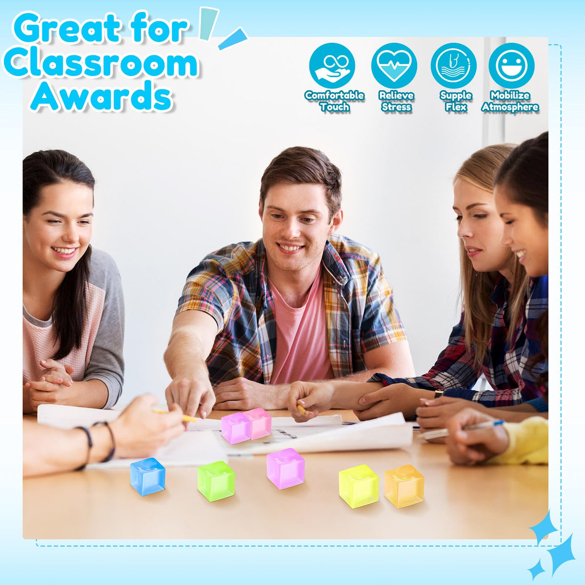 Simgoing green ice cube fidget pocket-friendly relief for moments of stress