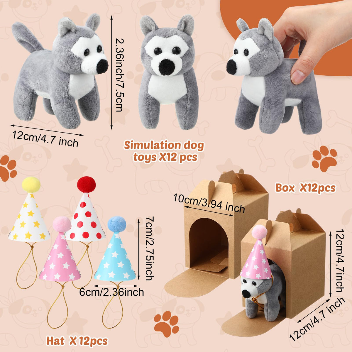 Simgoing kraft paper puppy houses for table decor