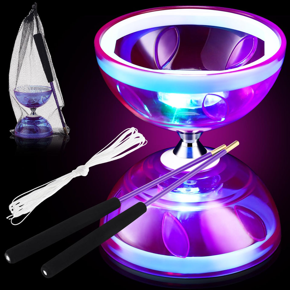 Simgoing LED purple diabolo glows vividly for engaging practice and low-light performances.