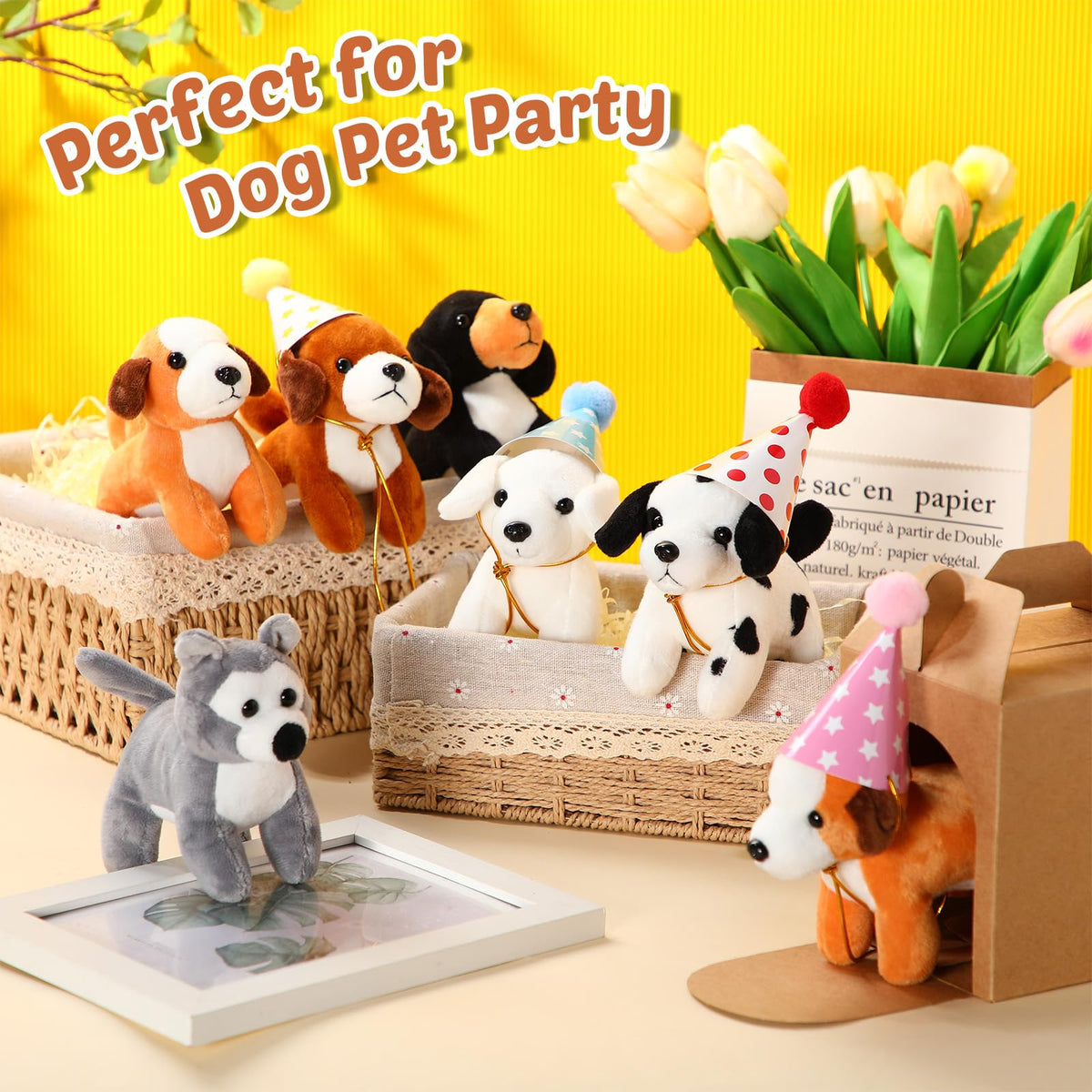 Simgoing 4.7-inch mini plush dogs for display