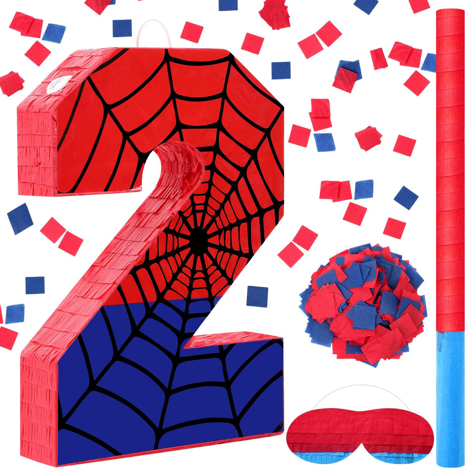 Simgoing Number 2 Spider Web Pinata ready for party games and treats.