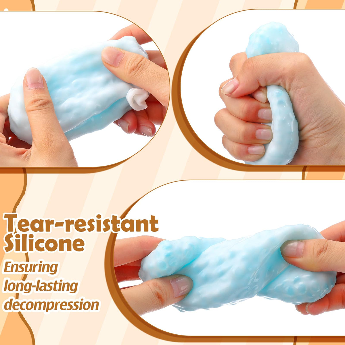 Simgoing nylon zip ties secure lids for durable, mess-free stress balls.