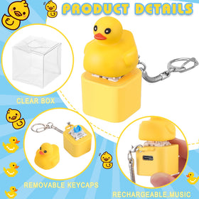 Simgoing quacking duck keychain pressed action releasing quack sound and color lights.