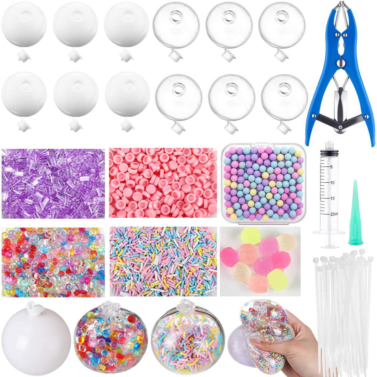 Simgoing stress ball kit blank ball and lid for custom DIY relief