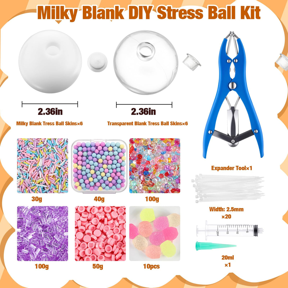 Simgoing stress ball kit expansion tool enables precise filling