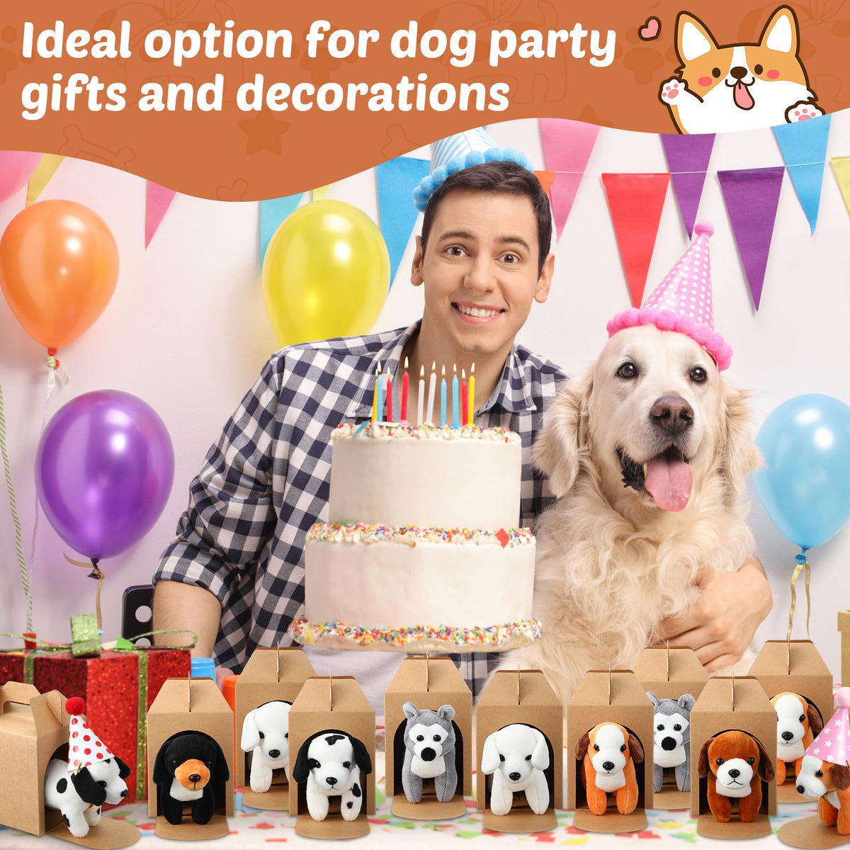 Simgoing assorted dog designs for colorful party accents