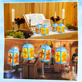 Simgoing window display shows cross lanterns creating a bright, inviting light in any room.