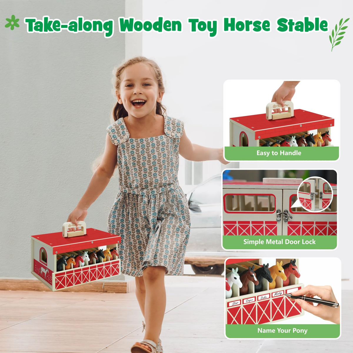 SIMPLIPLAY diverse horse figures, encouraging storytelling with different breeds.