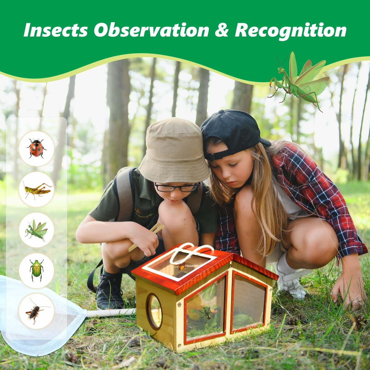 SIMPLIPLAY Kids Explorer Kit butterfly net for catching insects safely outdoors