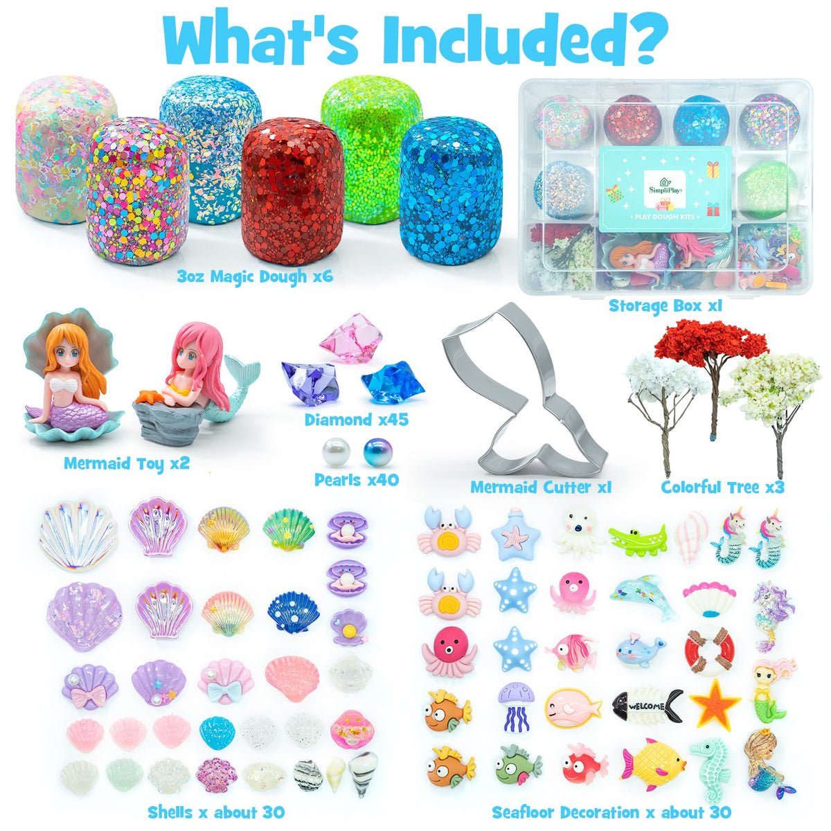 SIMPLIPLAY Mermaid Sensory Kit colorful accessories support creative world-building.