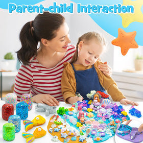 SIMPLIPLAY Mermaid Sensory Kit mermaid figurines inspire storytelling adventures.