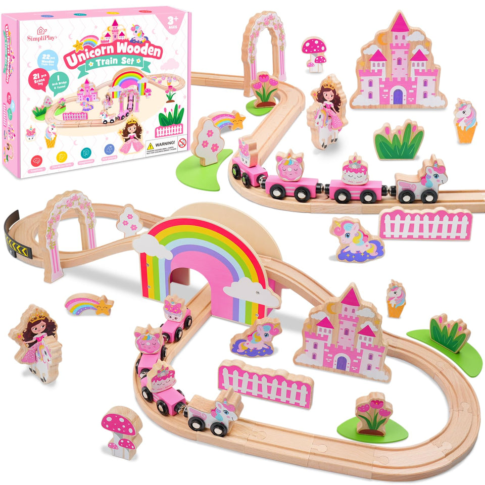 SIMPLIPLAY unicorn-train-set-tracks promote imaginative play and easy track assembly
