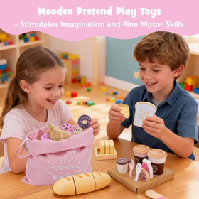 SIMPLIPLAY wooden butter block for sensory play and pretend baking.