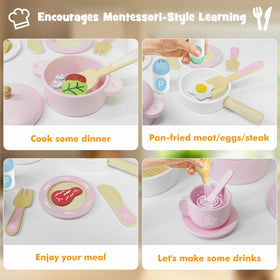 SIMPLIPLAY wooden cups support confident grip and pretend beverage service.