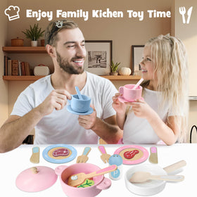 SIMPLIPLAY wooden forks and knives promote fine motor skills during play.
