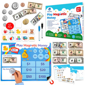 Simply Magic 12 US bills for classroom money practice and fractional understanding