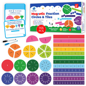 Simply Magic 178-pcs magnetic fraction circles for visualizing fractions in class
