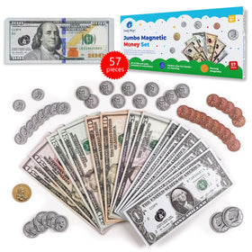 Simply Magic jumbo magnetic money shows a $100 bill for classroom recognition.