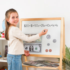 Simply Magic magnetic coins for quick addition practice.