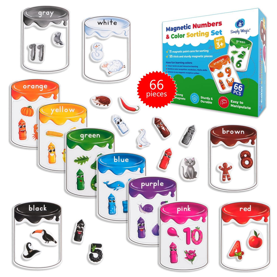 Simply Magic 66-pcs color sorting set packaging aids organized learning for kids