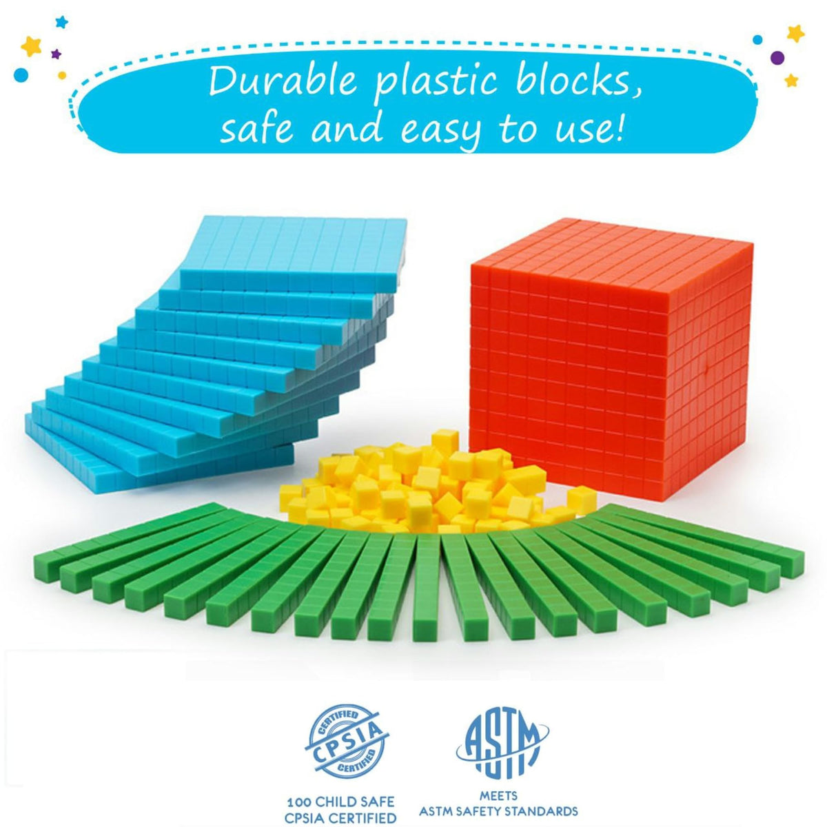 Simply Magic durable plastic blocks designed for safe classroom use.