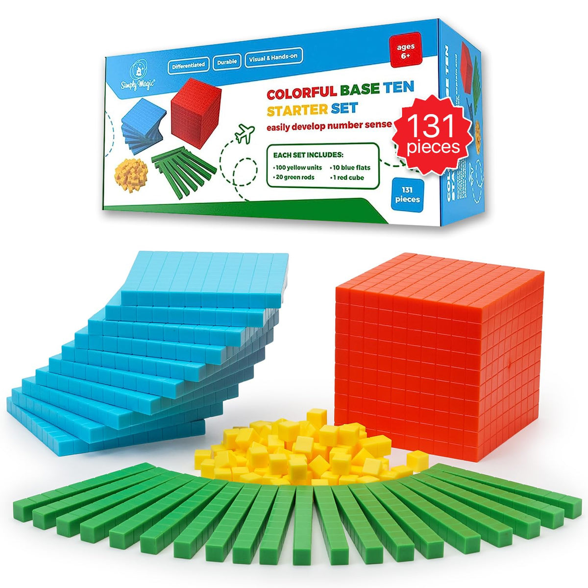 Simply Magic thousand cube base ten block for teaching place value in class.