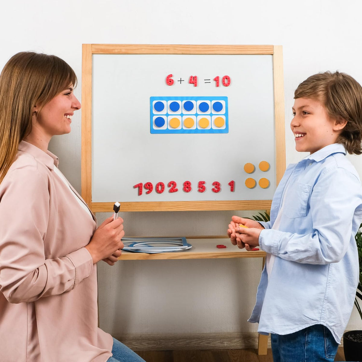 Simply Magic connecting lines link numbers with ten frames.