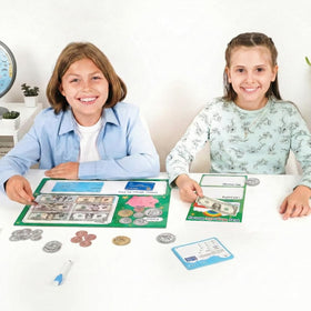 Simply Magic dry erase markers complement the board for reusable practice
