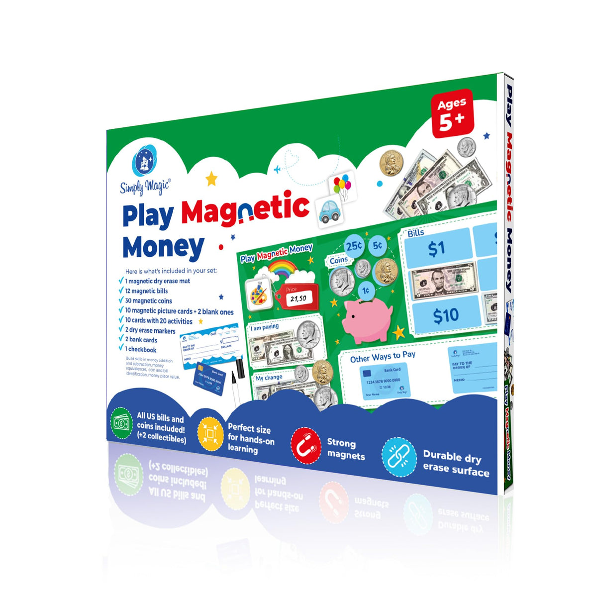 Simply Magic eco-friendly money pieces designed for durable classroom use