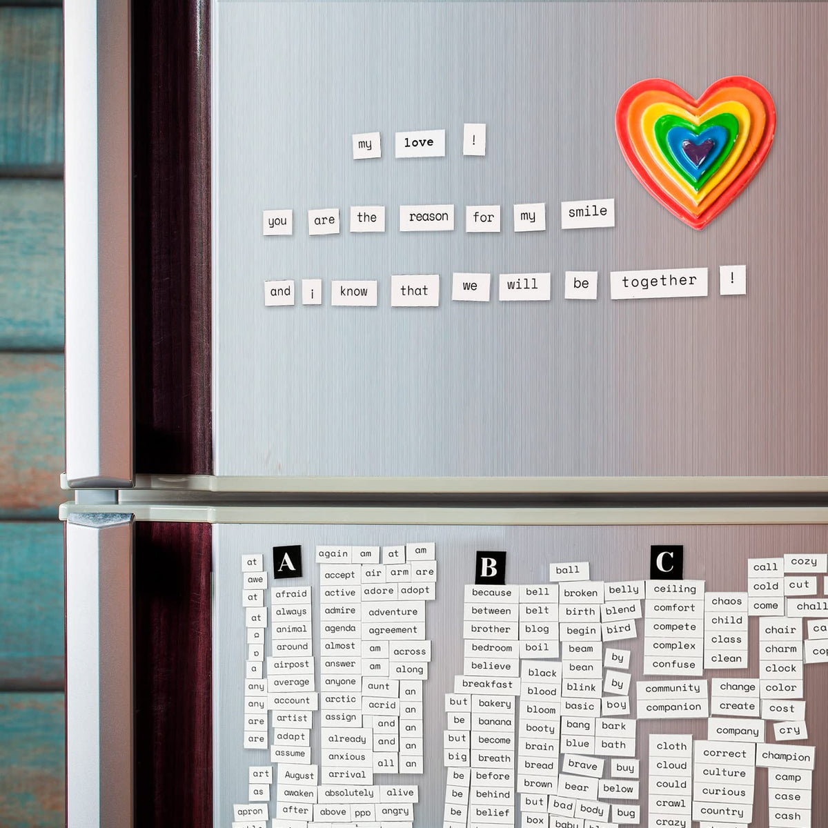 Simply Magic fridge word magnets collection sparks storytelling and notes