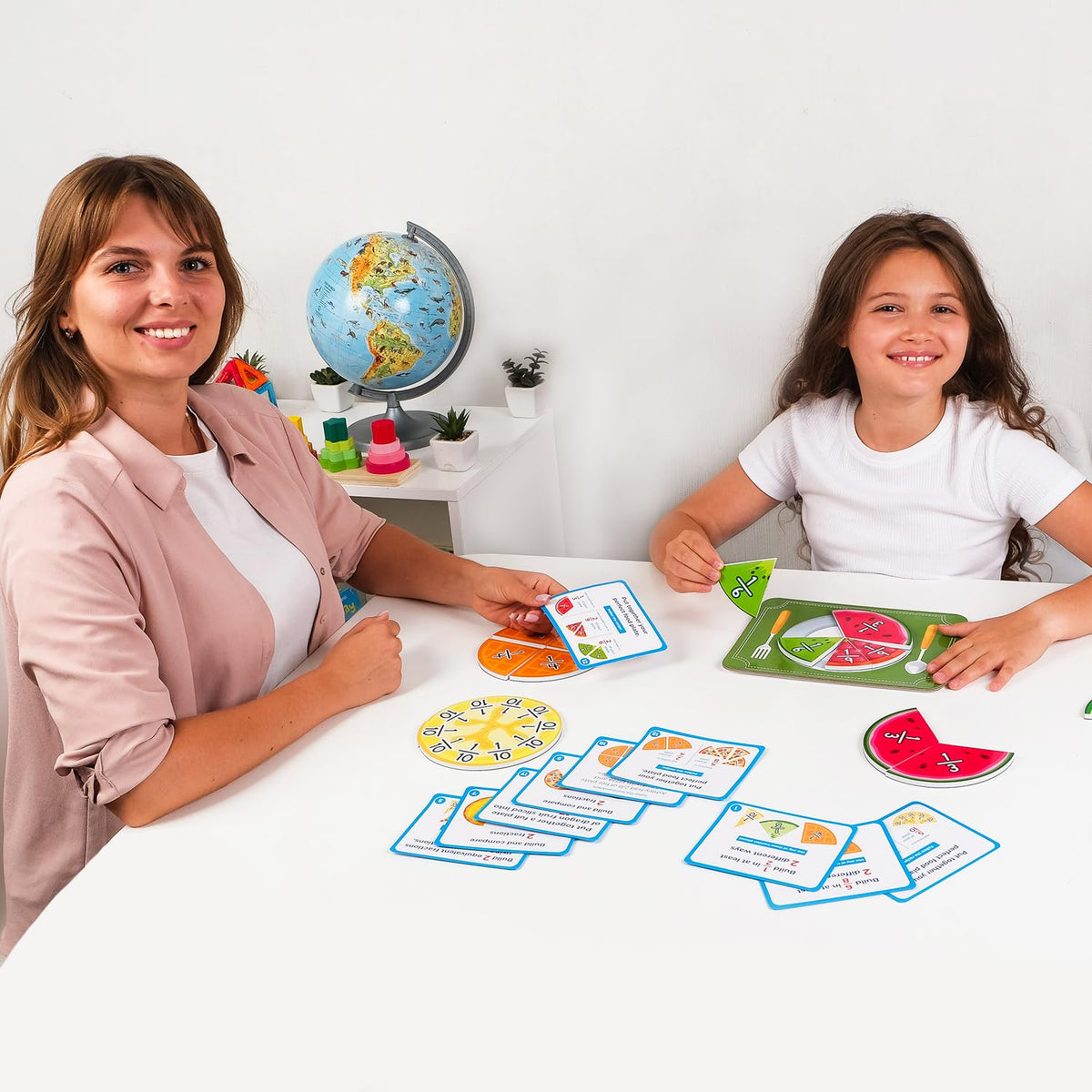 Simply Magic tiles for homeschool and classroom fraction activities.
