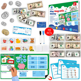 Simply Magic money bills display for classroom teaching and real-world math practice
