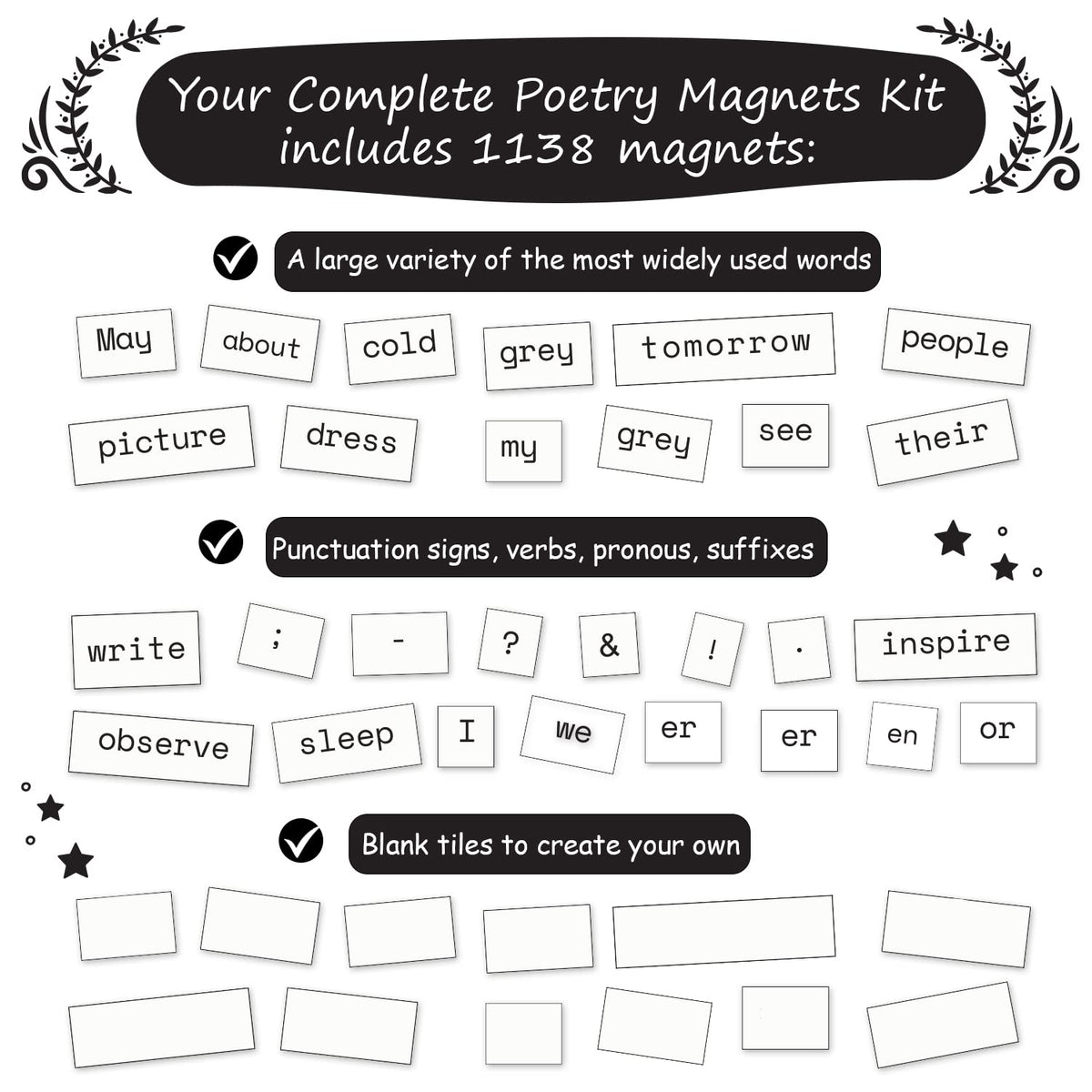 Simply Magic punctuation tiles to finish sentences and poems