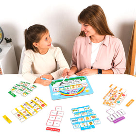 Simply Magic color-coded parts of speech magnets simplify sentence building sessions.
