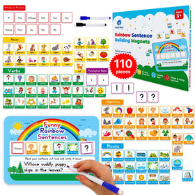 Simply Magic sentence magnets with color coding for early reading and speech practice.