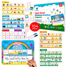 Simply Magic sentence tiles on board support early reading practice.