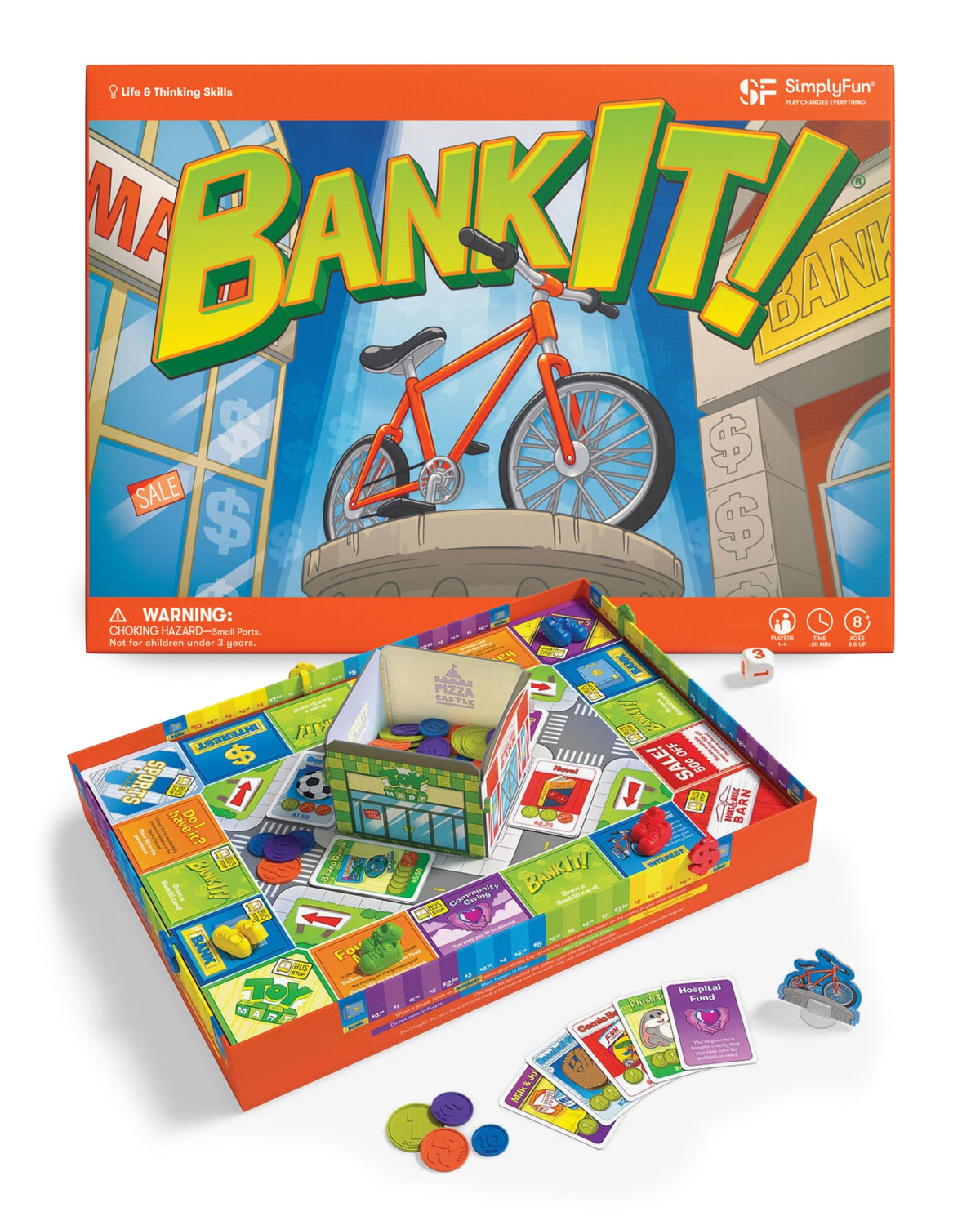 SimplyFun BankIt! money board game on a table boosts budgeting skills.