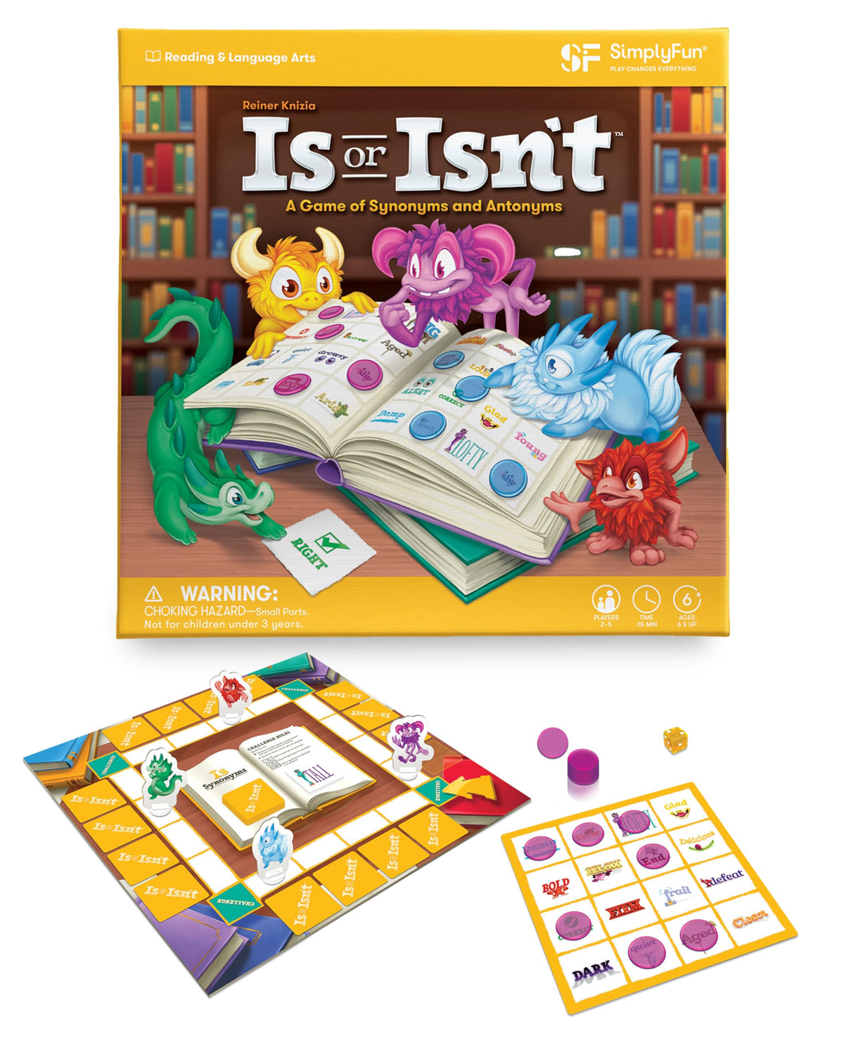 SimplyFun Is or Isn’t board game setup promotes interactive vocabulary practice.
